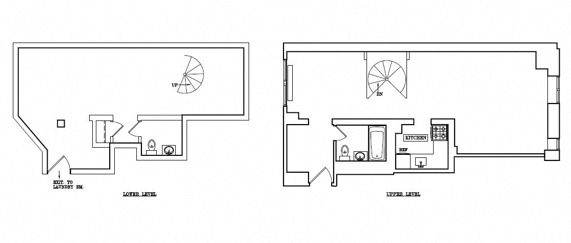 Floor plan for 1 bed, 1.5 baths